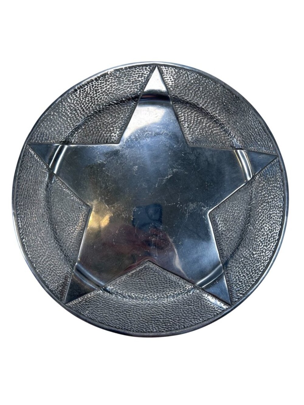 Vintage Aluminum Silver Star Plate Serving Holiday Party Dining Patriotic